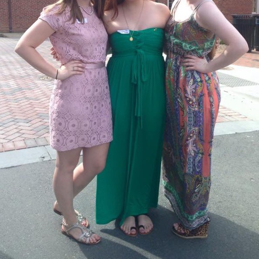Emerald Green Cotton Maxi Dress | Size M